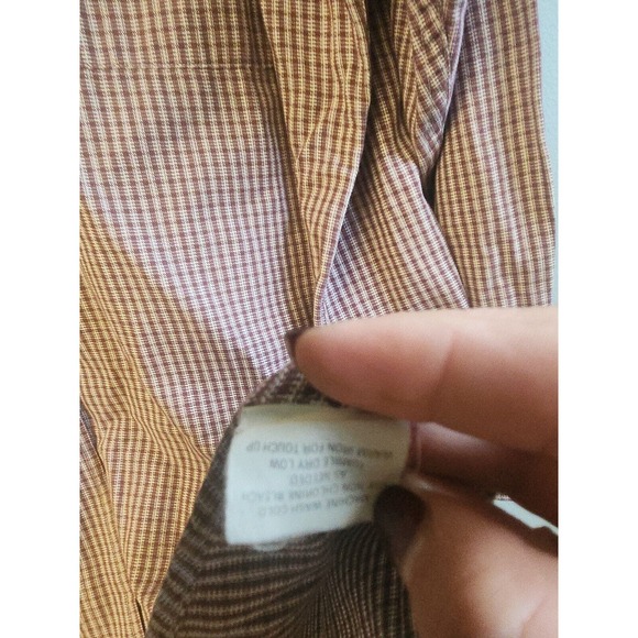 Roundtree‎ & Yorke Size 17/34 Dillard's Manchester Twill Long Sleeve Button Up - Picture 3 of 5